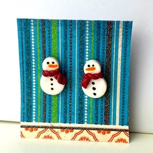 Snowman post earrings